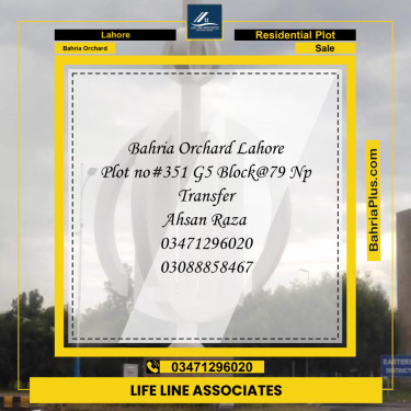 10 Marla Residential Plot for Sale in Bahria Orchard, Lahore - (BP-262851)