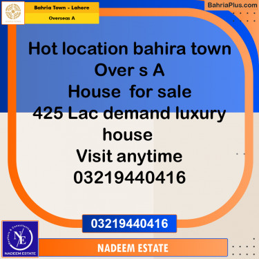 Residential House for Sale in Overseas A -  Bahria Town, Lahore - (BP-262853)