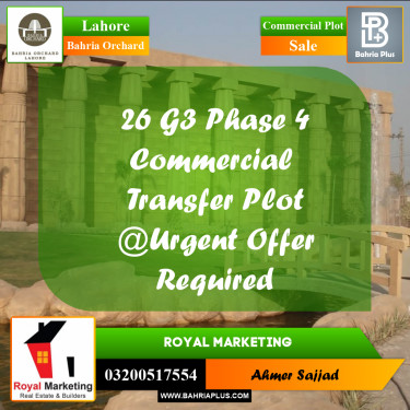 Commercial Plot for Sale in Bahria Orchard, Lahore - (BP-262878)