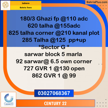 Residential Plot for Sale in Bahria Town, Lahore - (BP-262882)