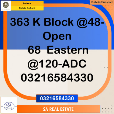 Residential Plot for Sale in Bahria Orchard, Lahore - (BP-262895)