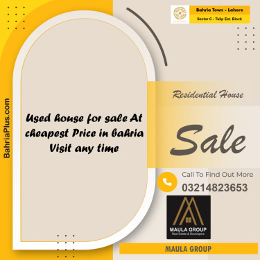 5 Marla Residential House for Sale in Sector C - Tulip Ext. Block -  Bahria Town, Lahore - (BP-262954)