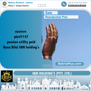10 Marla Residential Plot for Sale in Phase 1 - Eastern District -  Bahria Orchard, Lahore - (BP-262990)