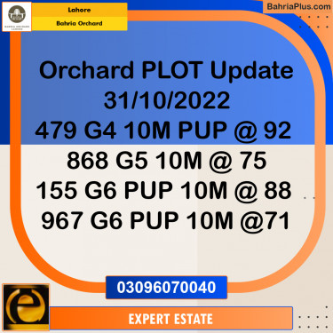 10 Marla Residential Plot for Sale in Bahria Orchard, Lahore - (BP-262991)