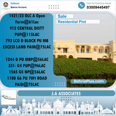 Residential Plot for Sale in Bahria Orchard, Lahore - (BP-263021)
