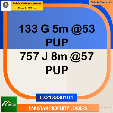 5 Marla Residential Plot for Sale in Phase 2 - G Block -  Bahria Orchard, Lahore - (BP-263033)