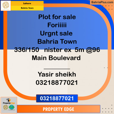 Residential Plot for Sale in Bahria Town, Lahore - (BP-263036)