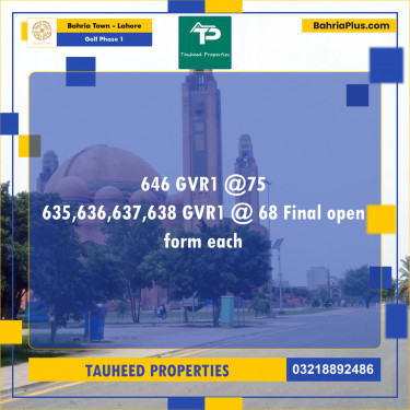 5 Marla Residential Plot for Sale in Golf Phase 1 -  Bahria Town, Lahore - (BP-263095)