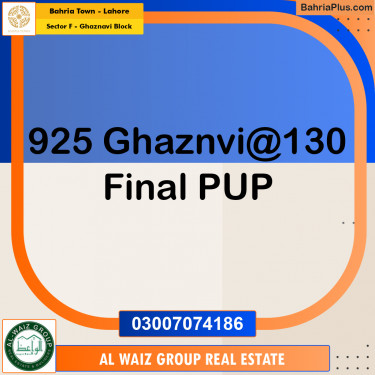 10 Marla Residential Plot for Sale in Sector F - Ghaznavi Block -  Bahria Town, Lahore - (BP-263172)