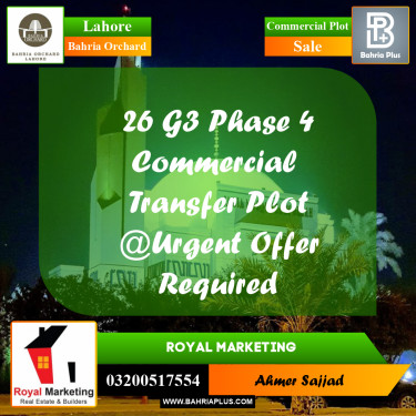 Commercial Plot for Sale in Bahria Orchard, Lahore - (BP-263189)