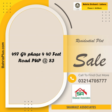 10 Marla Residential Plot for Sale in Phase 4 - G4 Block -  Bahria Orchard, Lahore - (BP-263211)