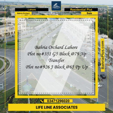 5 Marla Residential Plot for Sale in Bahria Orchard, Lahore - (BP-263242)