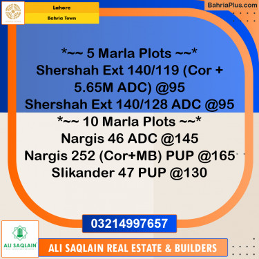 Residential Plot for Sale in Bahria Town, Lahore - (BP-263256)