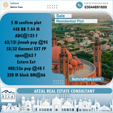 Residential Plot for Sale in Bahria Town, Lahore - (BP-263268)