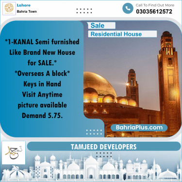 Residential House for Sale in Bahria Town, Lahore - (BP-263313)