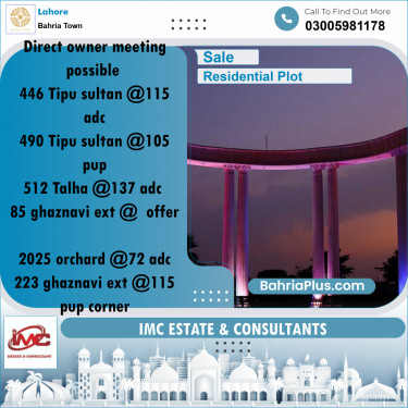 Residential Plot for Sale in Bahria Town, Lahore - (BP-263319)