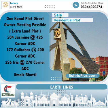 1 Kanal Residential Plot for Sale in Bahria Town, Lahore - (BP-263367)