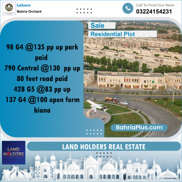 Residential Plot for Sale in Bahria Orchard, Lahore - (BP-263406)