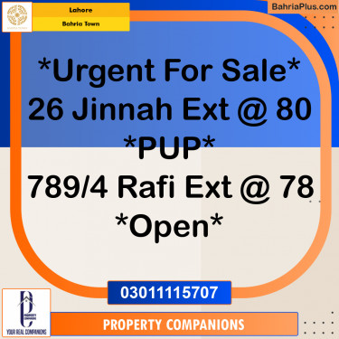 Residential Plot for Sale in Bahria Town, Lahore - (BP-263423)