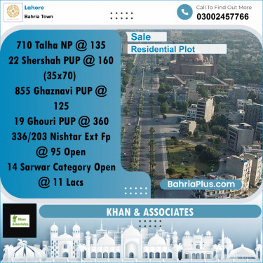 Residential Plot for Sale in Bahria Town, Lahore - (BP-263458)