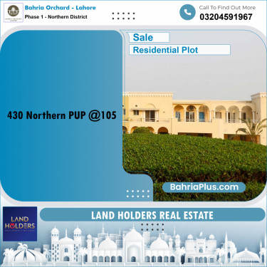 10 Marla Residential Plot for Sale in Phase 1 - Northern District -  Bahria Orchard, Lahore - (BP-263476)