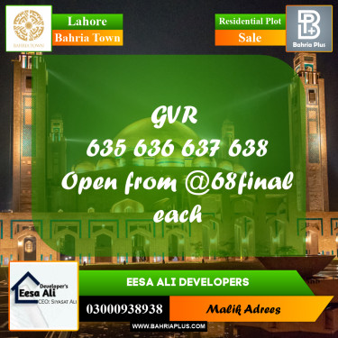 Residential Plot for Sale in Bahria Town, Lahore - (BP-263485)