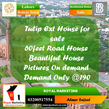 Residential House for Sale in Bahria Town, Lahore - (BP-263654)