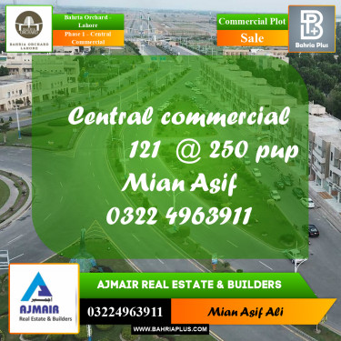 Commercial Plot for Sale in Phase 1 - Central Commercial -  Bahria Orchard, Lahore - (BP-263688)