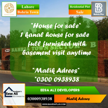 Residential Plot for Sale in Bahria Town, Lahore - (BP-263751)