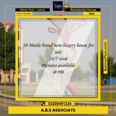 10 Marla Residential House for Sale in Sector F - Talha Block -  Bahria Town, Lahore - (BP-263767)