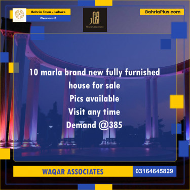 10 Marla Residential House for Sale in Overseas B -  Bahria Town, Lahore - (BP-263811)