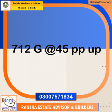 5 Marla Residential Plot for Sale in Phase 2 - G Block -  Bahria Orchard, Lahore - (BP-263824)