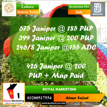 Residential Plot for Sale in Bahria Town, Lahore - (BP-263856)