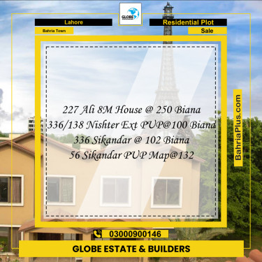 Residential Plot for Sale in Bahria Town, Lahore - (BP-263863)