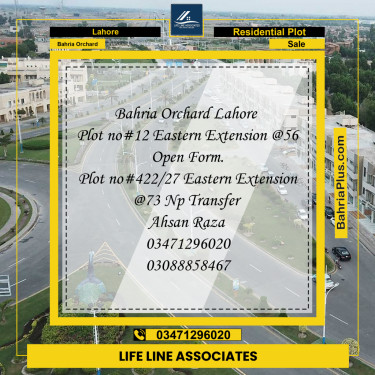 5 Marla Residential Plot for Sale in Bahria Orchard, Lahore - (BP-263888)