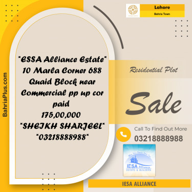 Residential Plot for Sale in Bahria Town, Lahore - (BP-263944)