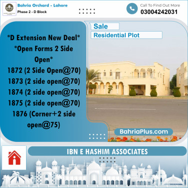 8 Marla Residential Plot for Sale in Phase 2 - D Block -  Bahria Orchard, Lahore - (BP-263977)