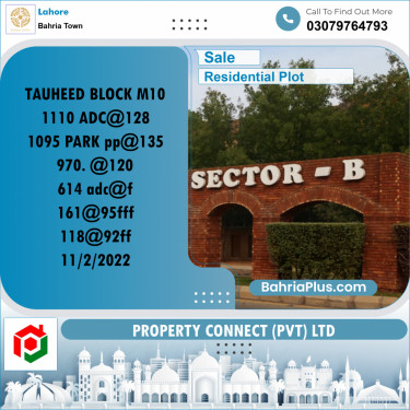 Residential Plot for Sale in Bahria Town, Lahore - (BP-264000)