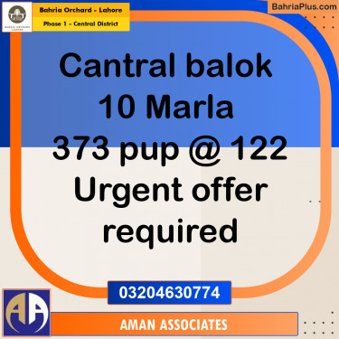 10 Marla Residential Plot for Sale in Phase 1 - Central District -  Bahria Orchard, Lahore - (BP-264015)