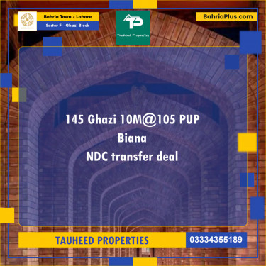 10 Marla Residential Plot for Sale in Sector F - Ghazi Block -  Bahria Town, Lahore - (BP-264016)