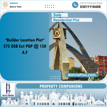 Residential Plot for Sale in Bahria Town, Lahore - (BP-264030)