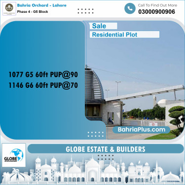 Residential Plot for Sale in Phase 4 - G5 Block -  Bahria Orchard, Lahore - (BP-264042)
