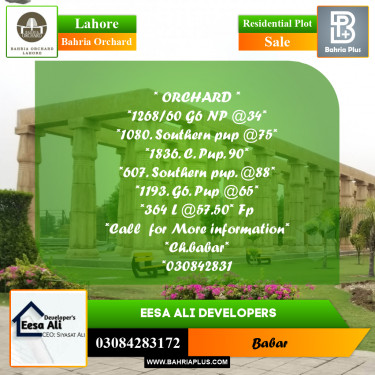Residential Plot for Sale in Bahria Orchard, Lahore - (BP-264074)