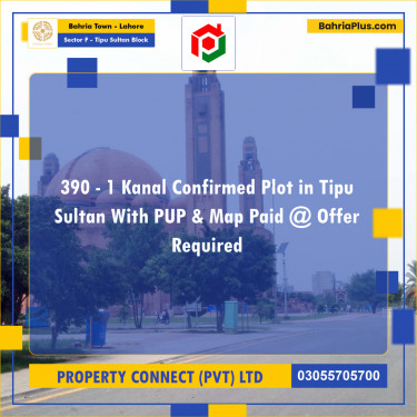 1 Kanal Residential Plot for Sale in Sector F - Tipu Sultan Block -  Bahria Town, Lahore - (BP-264093)