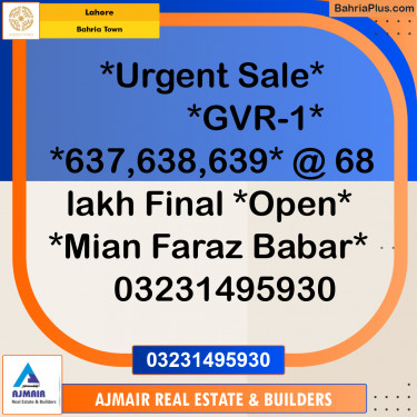 Residential Plot for Sale in Bahria Town, Lahore - (BP-264108)
