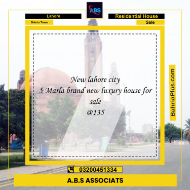 5 Marla Residential House for Sale in Bahria Town, Lahore - (BP-264172)