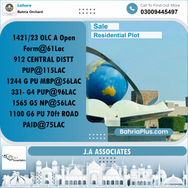Residential Plot for Sale in Bahria Orchard, Lahore - (BP-264177)