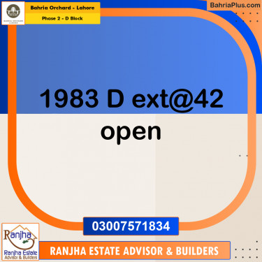 5 Marla Residential Plot for Sale in Phase 2 - D Block -  Bahria Orchard, Lahore - (BP-264235)