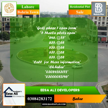 Residential Plot for Sale in Bahria Town, Lahore - (BP-264260)