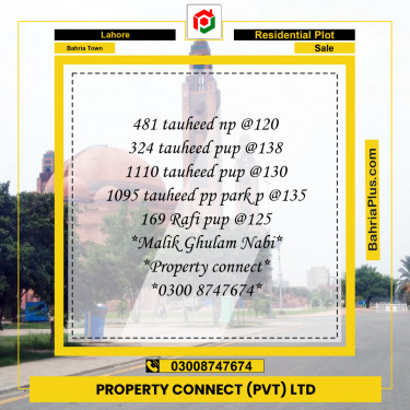 Residential Plot for Sale in Bahria Town, Lahore - (BP-264268)